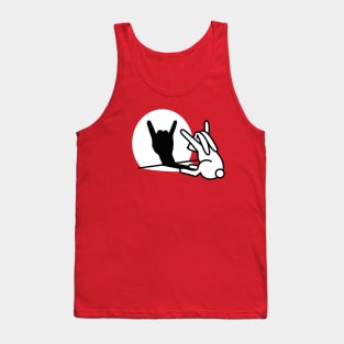 Funny rabbit shadow hand ROCK music HARD ROCK fan Metal Tank Top